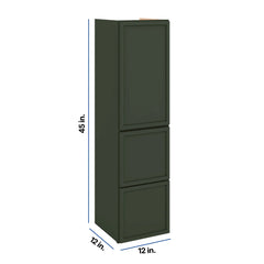 Modernform Cabinet Slim Sage Green 12" W X 45" H X 12" D Vanity Countertop Linen Cabinet