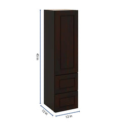 J&K Espresso K8 Vanity Counter Linen 12" W x 45" H x 12" D
