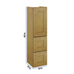 Modernform Cabinet Natural Shaker 12" W X 45" H X 12" D Vanity Countertop Linen Cabinet