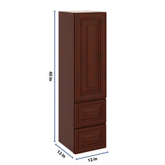J&K Mahogany J5 Vanity Counter Linen 12" W x 45" H x 12" D