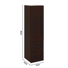 J&K Java Coffee S1 Vanity Counter Linen 12" W x 45" H x 12" D