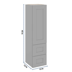 J&K Castle Grey S5 Vanity Counter Linen 12" W x 45" H x 12" D