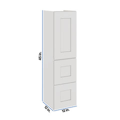 Modernform Cabinet White Shaker 12" W X 45" H X 12" D Vanity Countertop Linen Cabinet