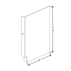 J&K Sage E3 Dishwasher Panel w/Return Filler 3" W x 34 1/2" H x 24" D
