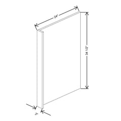 CNC Classic Broadway Silver 3" W X 34 1/2" H Refrigerator & Dishwasher End Panel