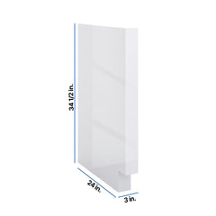 Modernform Cabinet Gloss White 3" W X 34 1/2" H X 24" D Base Dishwasher End Panel
