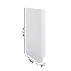 Modernform Cabinet Matte White 3" W X 34 1/2" H X 24" D Base Dishwasher End Panel