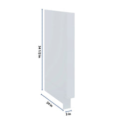 J&K White Shaker S8 Dishwasher Panel w/Return Filler 3" W x 34 1/2" H x 24" D