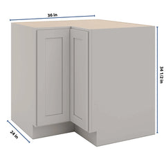 CNC Luxor 5-Piece Misty Grey 36" W Easy Reach Corner Base Cabinet