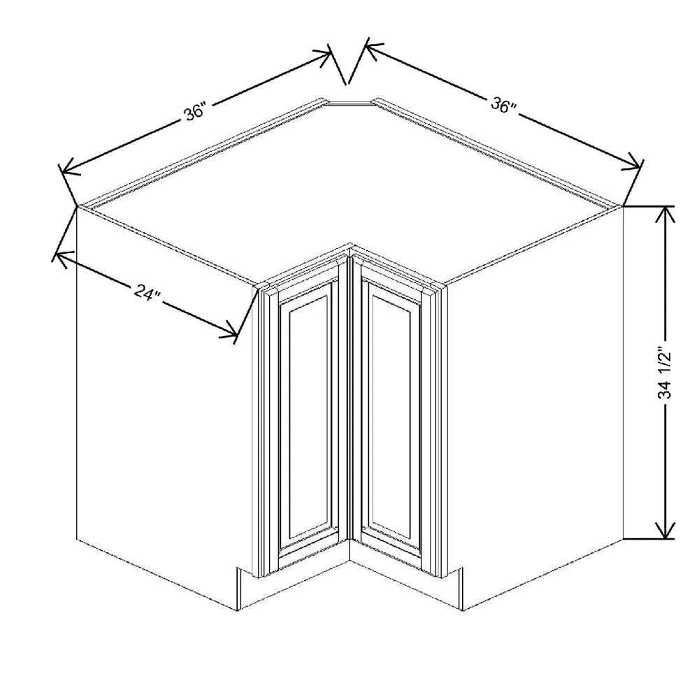 Fabuwood Quest Metro Mist 36" W X 34 1/2" H X 24" D Easy Reach Base Cabinet