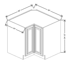 Fabuwood Quest Metro Mist 36" W X 34 1/2" H X 24" D Easy Reach Base Cabinet