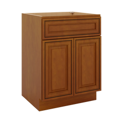 J&K Mocha Glazed K10 Vanity Base Sink Door/False Drawer 24" W x 33" H x 21" D