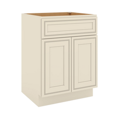 J&K Pearl Glazed H9 Vanity Base Sink Door/False Drawer 24" W x 33" H x 21" D