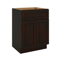 J&K Espresso K8 Vanity Base Sink Door/False Drawer 24" W x 33" H x 21" D