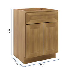 J&K Butterscotch B8 Vanity Base Sink Door/False Drawer 24" W x 33" H x 21" D