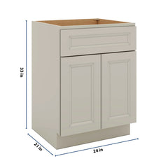 J&K Pebble B6 Vanity Base Sink Door/False Drawer 24" W x 33" H x 21" D