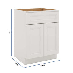 J&K Pure B5 Vanity Base Sink Door/False Drawer 24" W x 33" H x 21" D