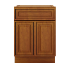 J&K Mocha Glazed K10 Vanity Base Sink Door/False Drawer 24" W x 33" H x 21" D