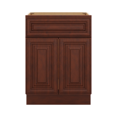 J&K Mahogany J5 Vanity Base Sink Door/False Drawer 24" W x 33" H x 21" D