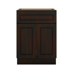 J&K Espresso K8 Vanity Base Sink Door/False Drawer 24" W x 33" H x 21" D