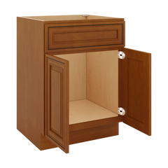 J&K Mocha Glazed K10 Vanity Base Sink Door/False Drawer 24" W x 33" H x 21" D