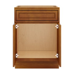 J&K Mocha Glazed K10 Vanity Base Sink Door/False Drawer 24" W x 33" H x 21" D