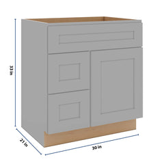 J&K Castle Grey S5 Vanity Sink Combo 30" W x 33" H x 21" D