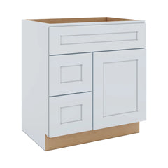 J&K White Shaker S8 Vanity Sink Combo 30" W x 33" H x 21" D