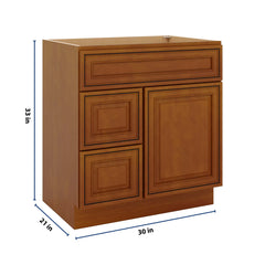J&K Mocha Glazed K10 Vanity Sink Combo 30" W x 33" H x 21" D