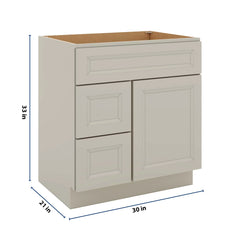 J&K Pebble B6 Vanity Sink Combo 30" W x 33" H x 21" D