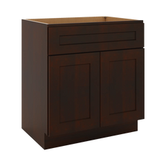 J&K Java Coffee S1 Vanity Base Sink Door/False Drawer 30" W x 33" H x 21" D