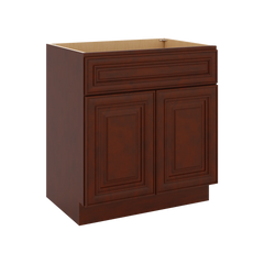 J&K Mahogany J5 Vanity Base Sink Door/False Drawer 30" W x 33" H x 21" D