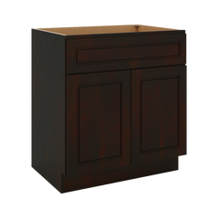 J&K Espresso K8 Vanity Base Sink Door/False Drawer 30" W x 33" H x 21" D