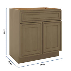 J&K Hazel H8 Vanity Base Sink Door/False Drawer 30" W x 33" H x 21" D