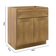 J&K Butterscotch B8 Vanity Base Sink Door/False Drawer 30" W x 33" H x 21" D