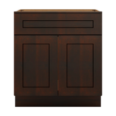J&K Java Coffee S1 Vanity Base Sink Door/False Drawer 30" W x 33" H x 21" D