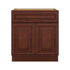 J&K Mahogany J5 Vanity Base Sink Door/False Drawer 30" W x 33" H x 21" D