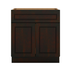 J&K Espresso K8 Vanity Base Sink Door/False Drawer 30" W x 33" H x 21" D