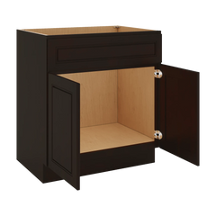 J&K Espresso K8 Vanity Base Sink Door/False Drawer 30" W x 33" H x 21" D