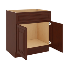 J&K Mahogany J5 Vanity Base Sink Door/False Drawer 30" W x 33" H x 21" D