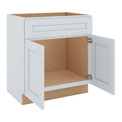 J&K White Shaker S8 Vanity Base Sink Door/False Drawer 30" W x 33" H x 21" D