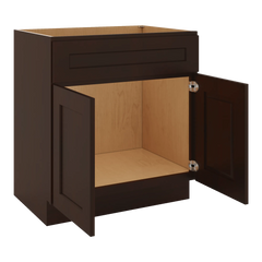 J&K Java Coffee S1 Vanity Base Sink Door/False Drawer 30" W x 33" H x 21" D