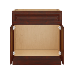 J&K Mahogany J5 Vanity Base Sink Door/False Drawer 30" W x 33" H x 21" D