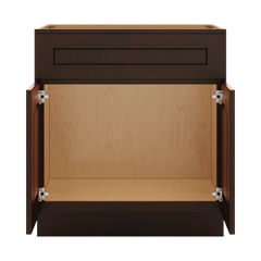 J&K Java Coffee S1 Vanity Base Sink Door/False Drawer 30" W x 33" H x 21" D