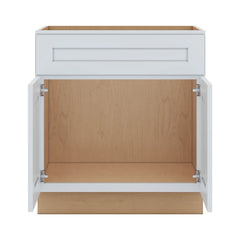 J&K White Shaker S8 Vanity Base Sink Door/False Drawer 30" W x 33" H x 21" D