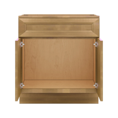 J&K Butterscotch B8 Vanity Base Sink Door/False Drawer 30" W x 33" H x 21" D