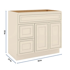 J&K Pearl Glazed H9 Vanity Sink Combo 36" W x 33" H x 21" D