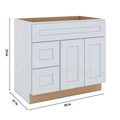 J&K White Shaker S8 Vanity Sink Combo 36" W x 33" H x 21" D