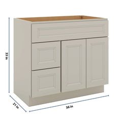 J&K Pebble B6 Vanity Sink Combo 36" W x 33" H x 21" D