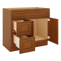 J&K Mocha Glazed K10 Vanity Sink Combo 36" W x 33" H x 21" D